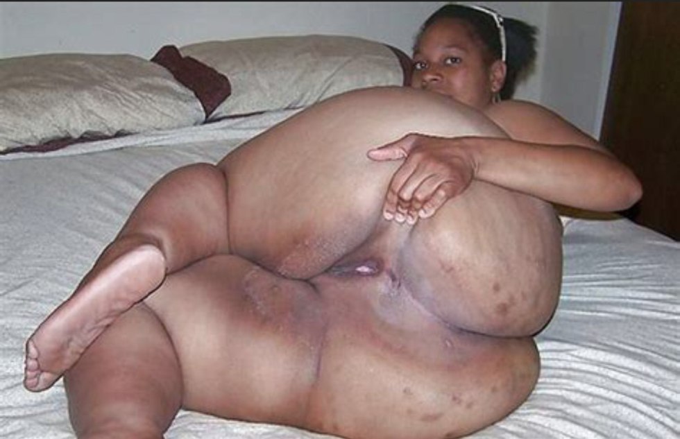 Naked fat old black woman