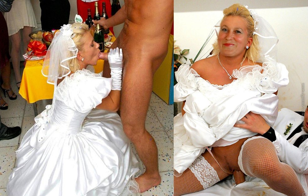 Drunk brides without panties
