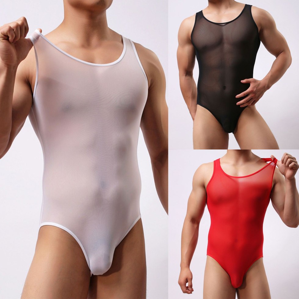 Mesh Bodysuit Sheer Men