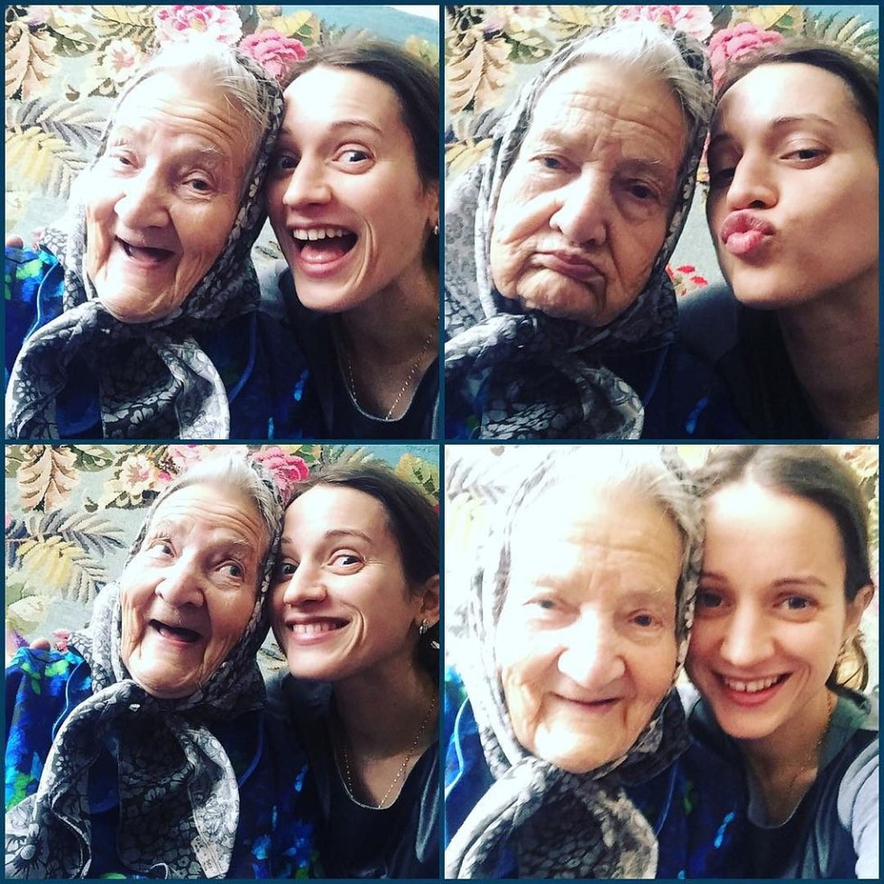 Last selfie and grandmother