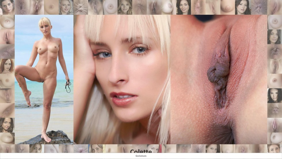 The face of the girl and her vagina