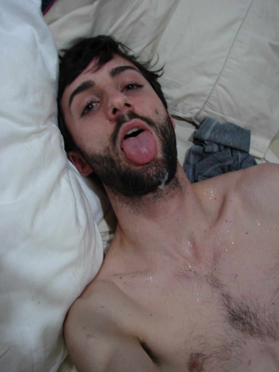 Man cums in the mouth of a man