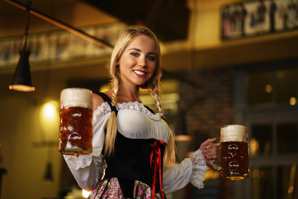 Oktoberfest girl with beer