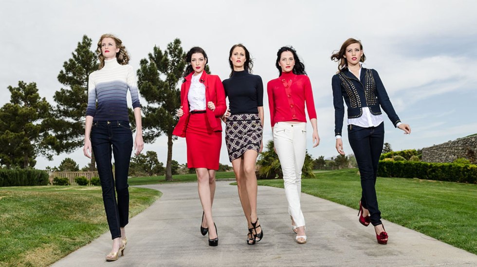 Clothing in the same style for the company of girls