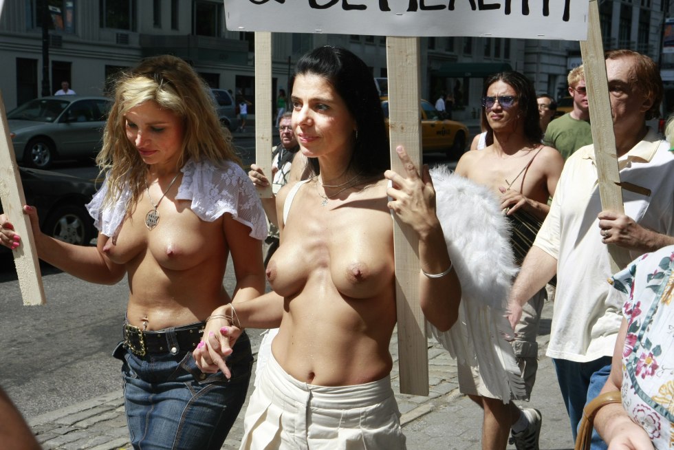 Girls nudist on the street