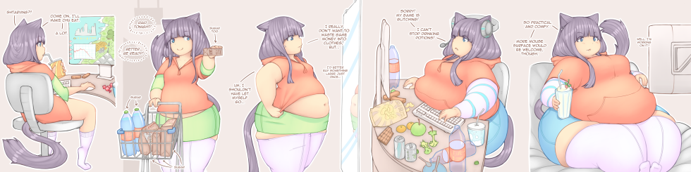 Fat Belly Anime Weight Gain Inflation feeding