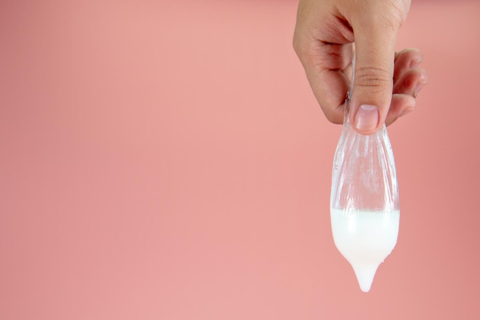 Creampie with a condom