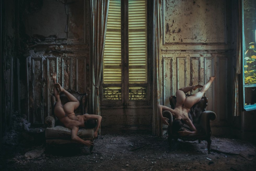 Gangbang in an abandoned building