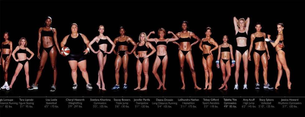 Figures of athletes of different types