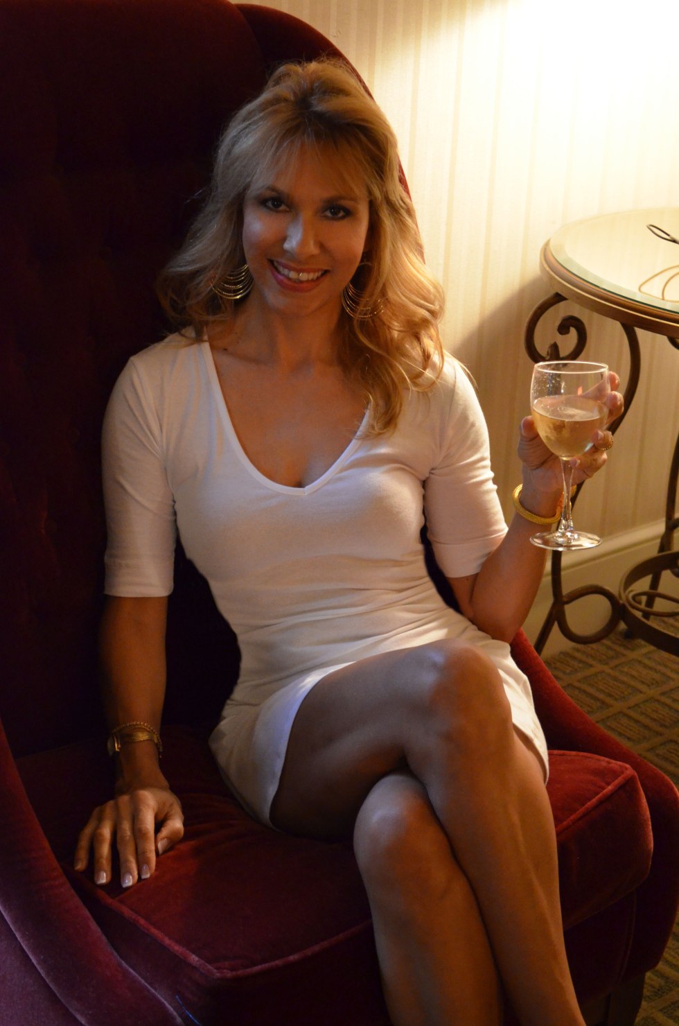 Michelle Nilons in the dress