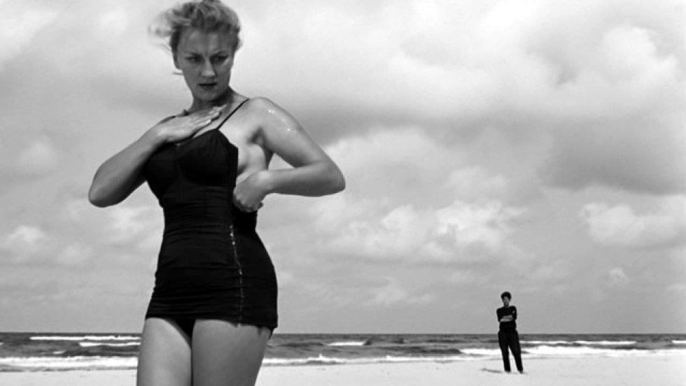 Rene Rousseau in his youth in a swimsuit