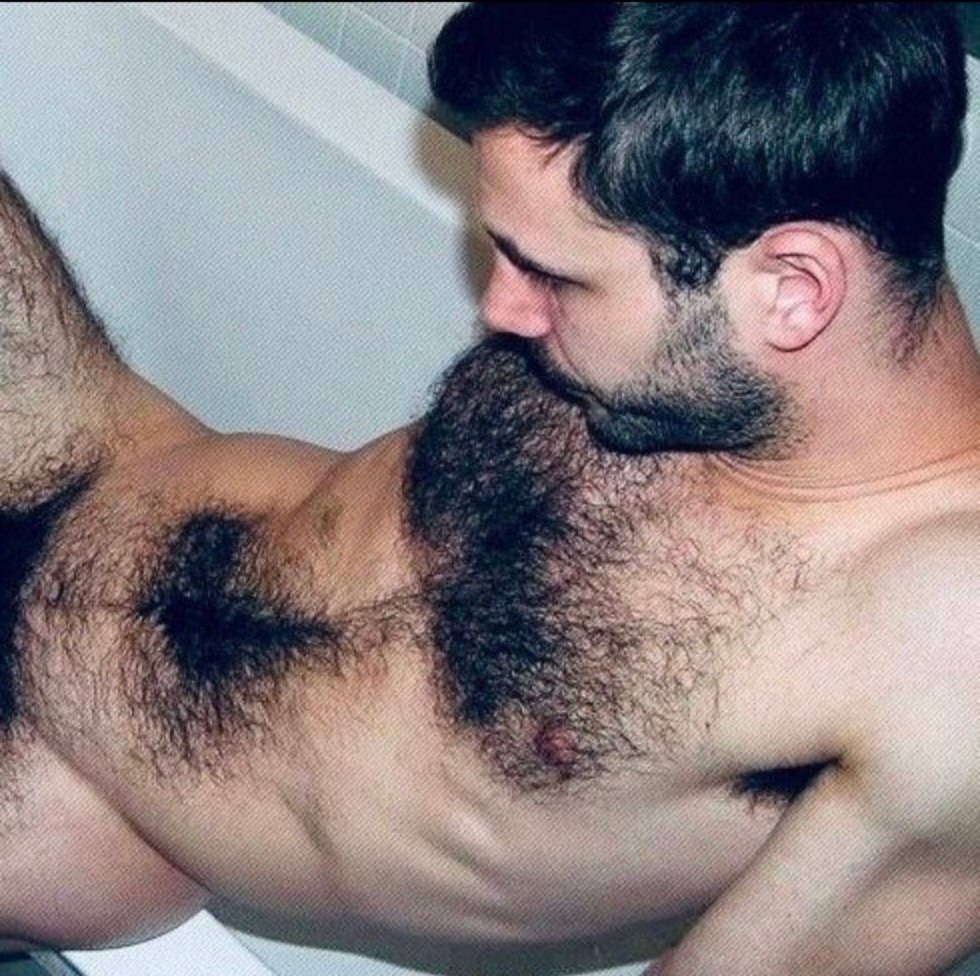 Naked hairy pumped up guys