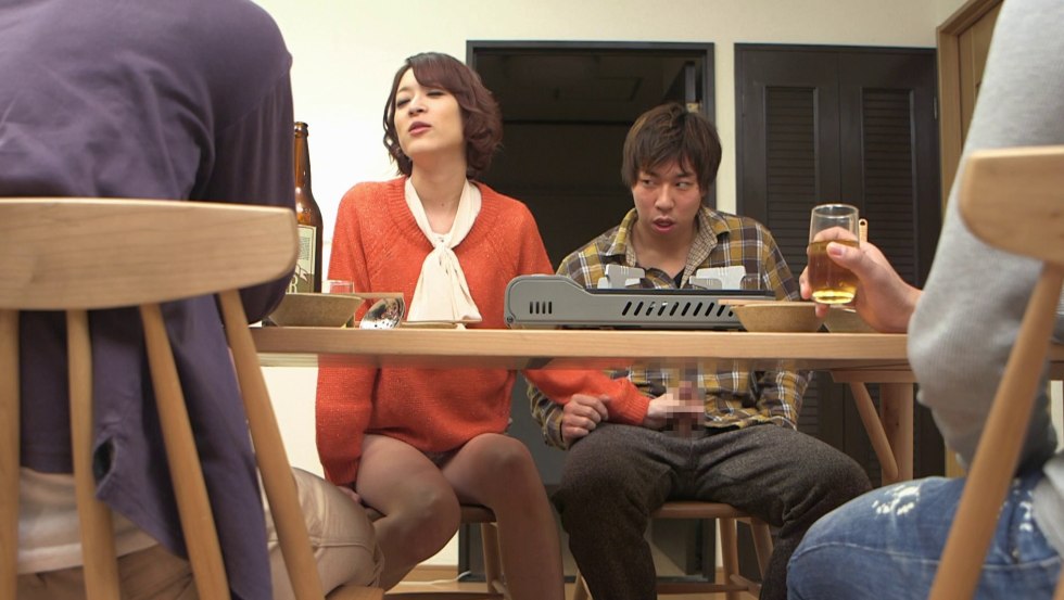 Licking legs under the table