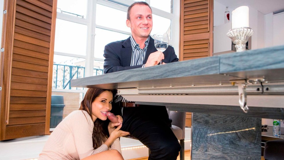 Waiters with naked boobs