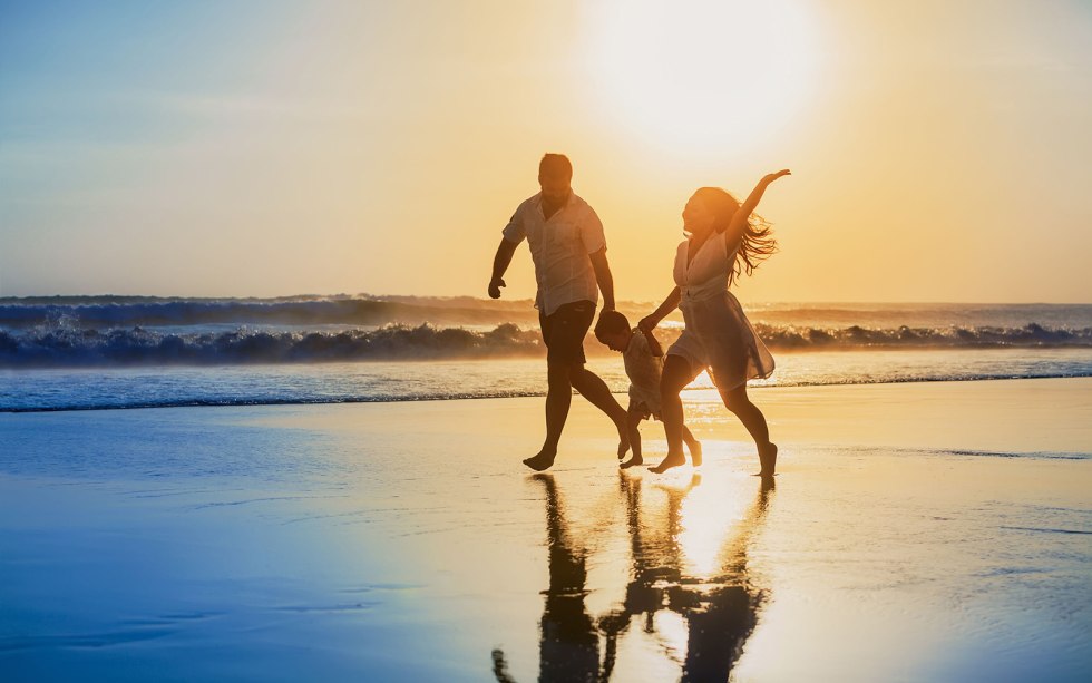 Family against the backdrop of nature