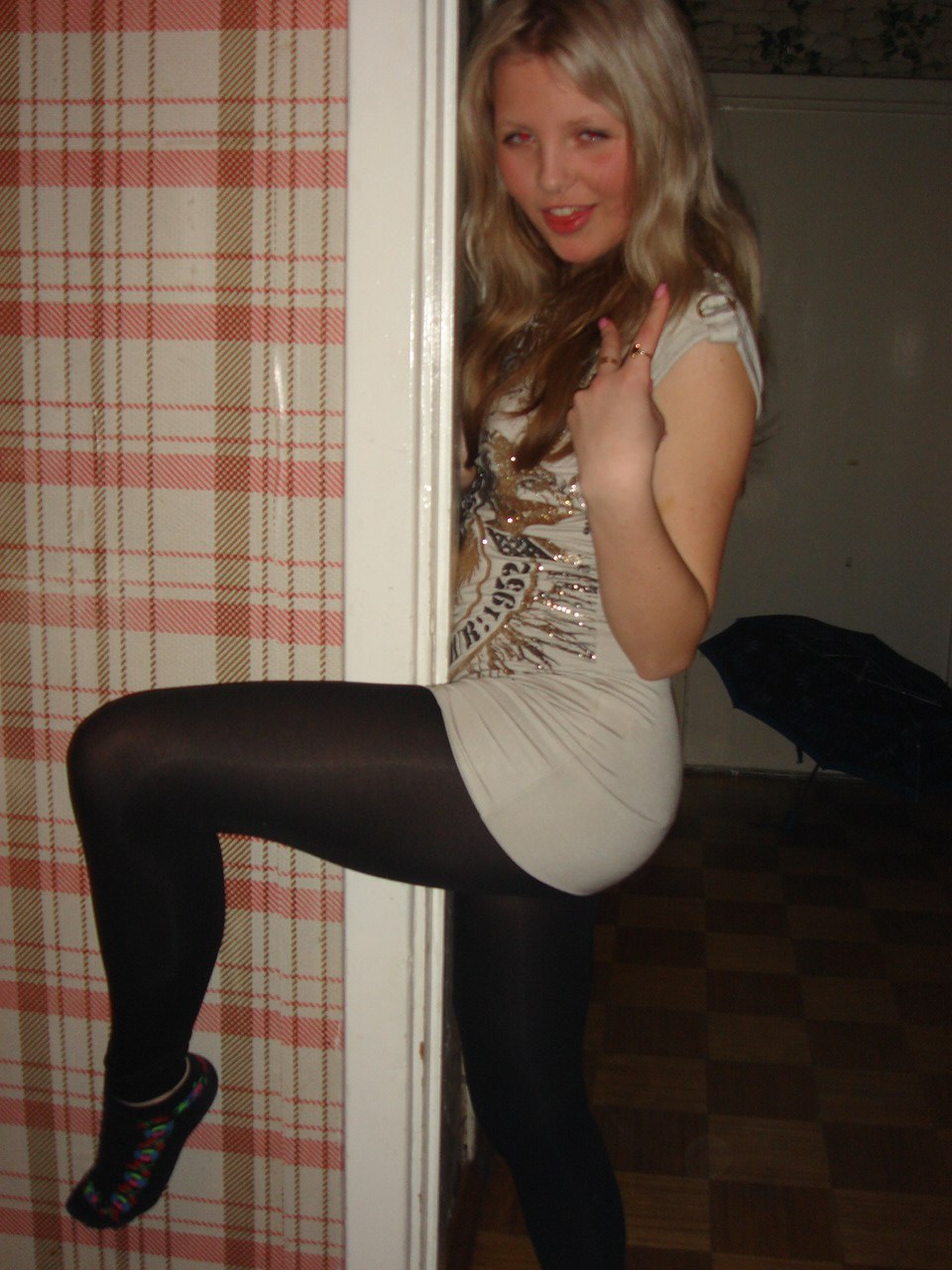 Homemade girls in leggings