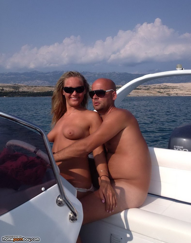 Beautiful couple on the beach nude