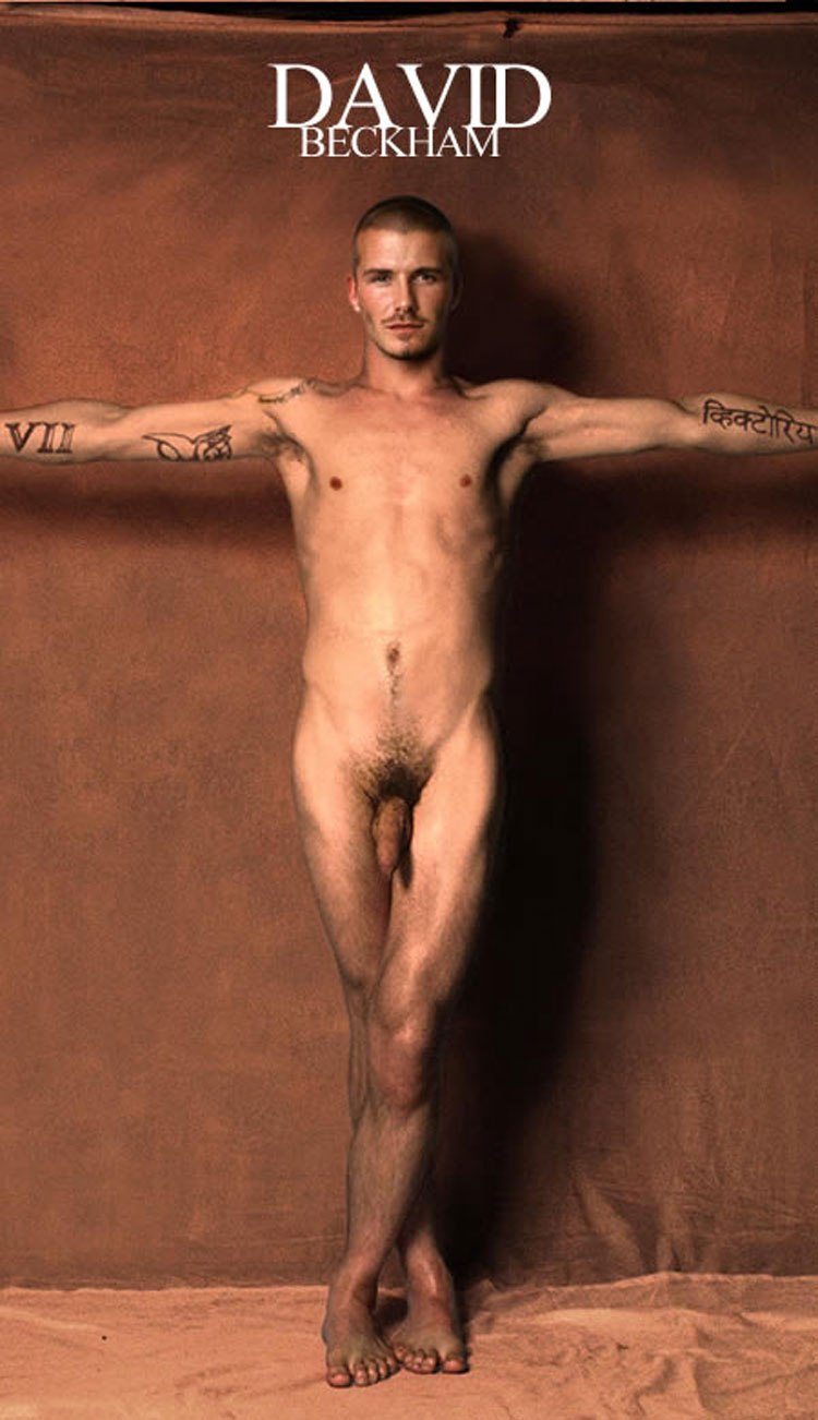 Completely naked David Beckham