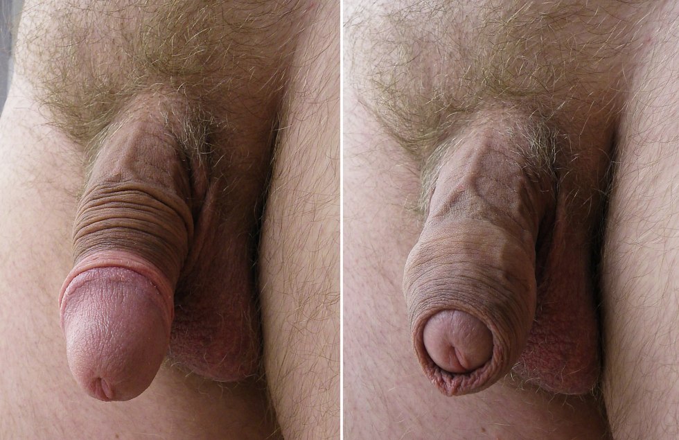 Nude Big UNCUT COCK from pants in front