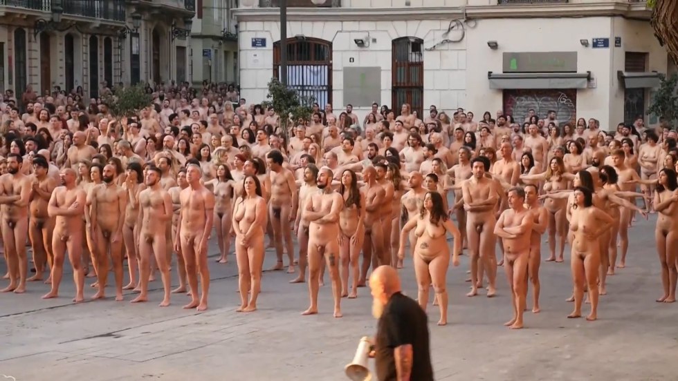 Parade of naked beautiful women