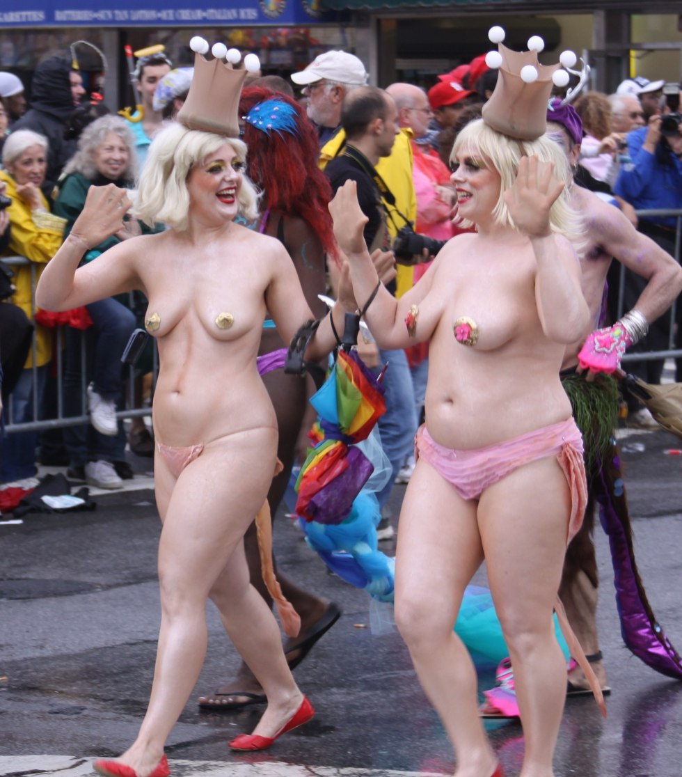 Protesting naked women