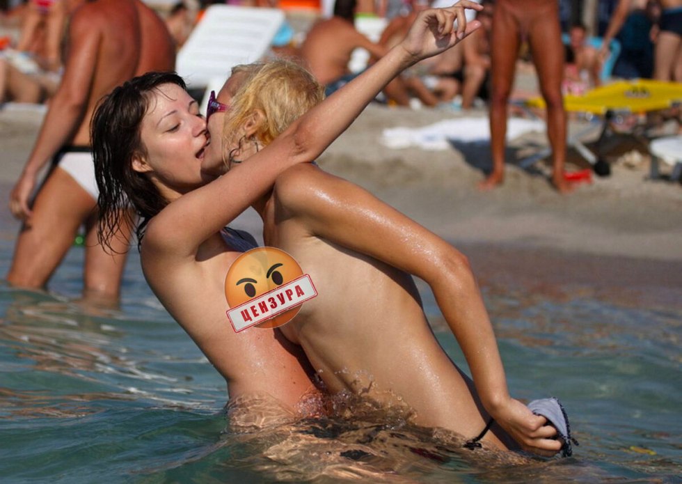 Naked beggars on the beach of Kazantip