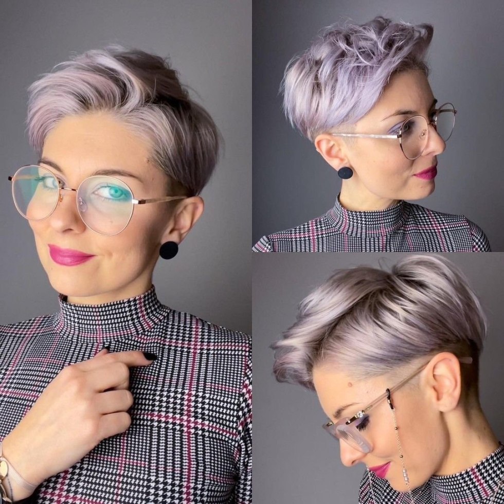 Short haircut big breasts