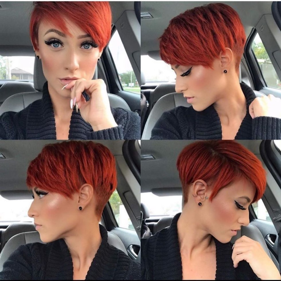 Sexy redheads with short haircut