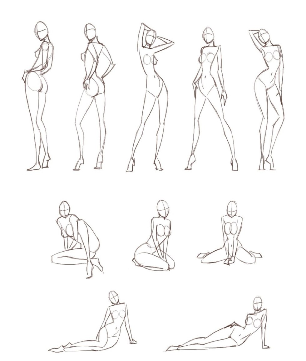 Human poses for sketches