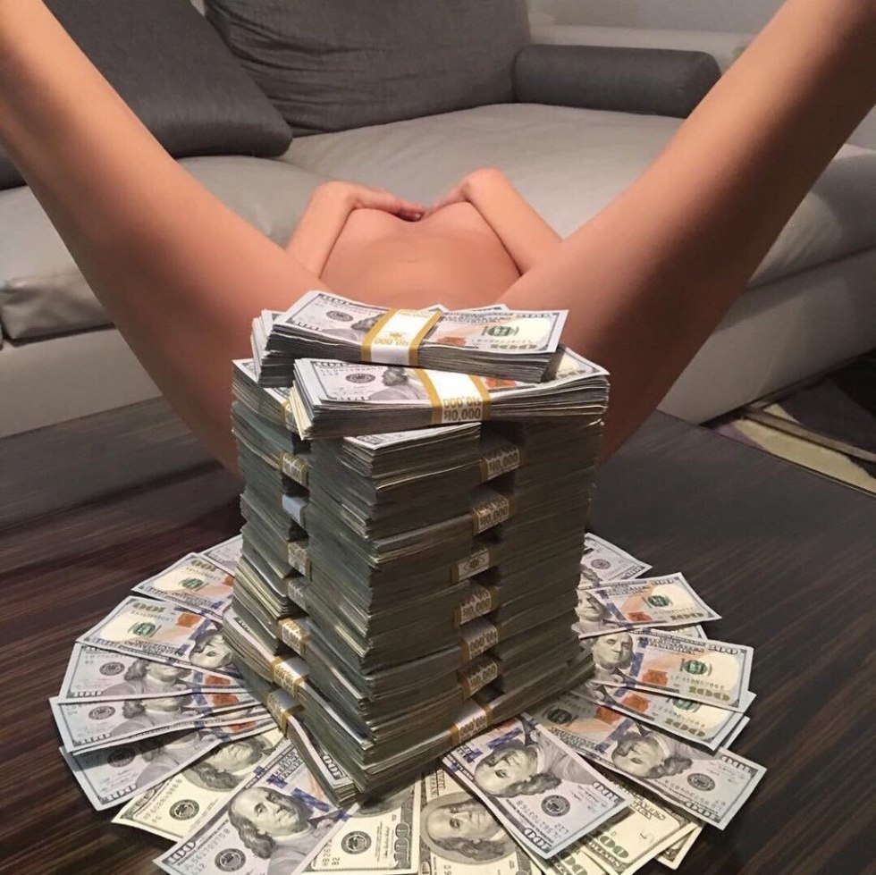 Beautiful woman with money