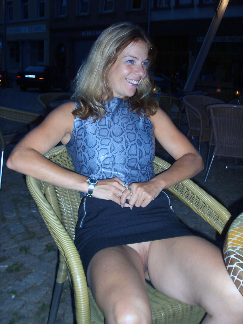 Woman bent without panties