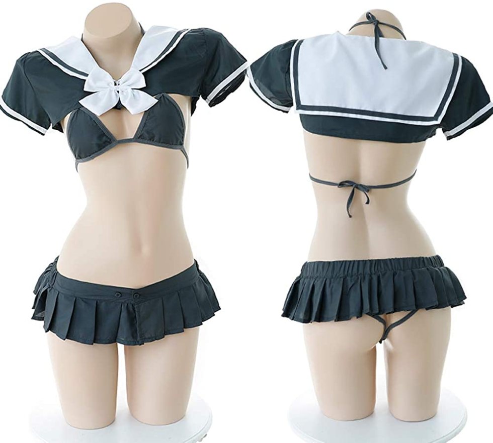 Women's butt in white trousers