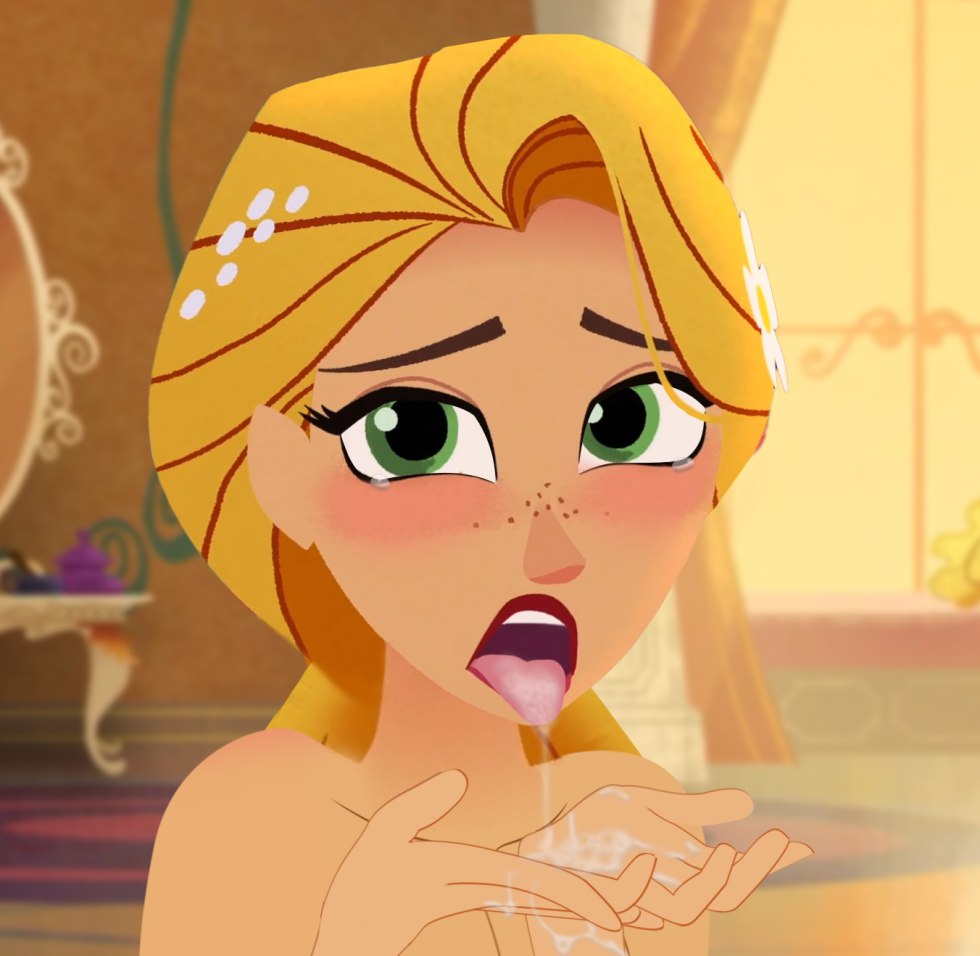 Rapunzel and Eugene in bed