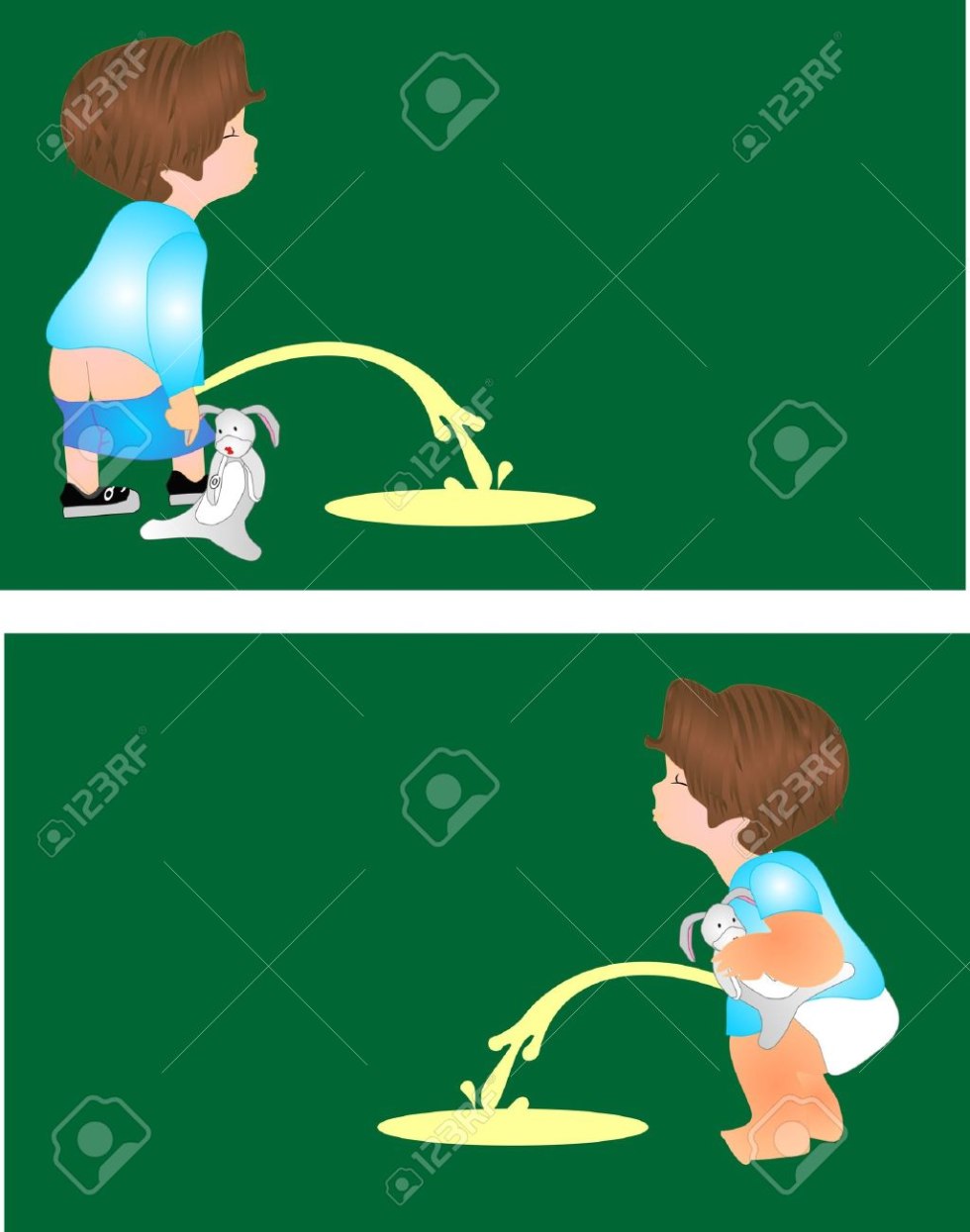 Female pissing in nature