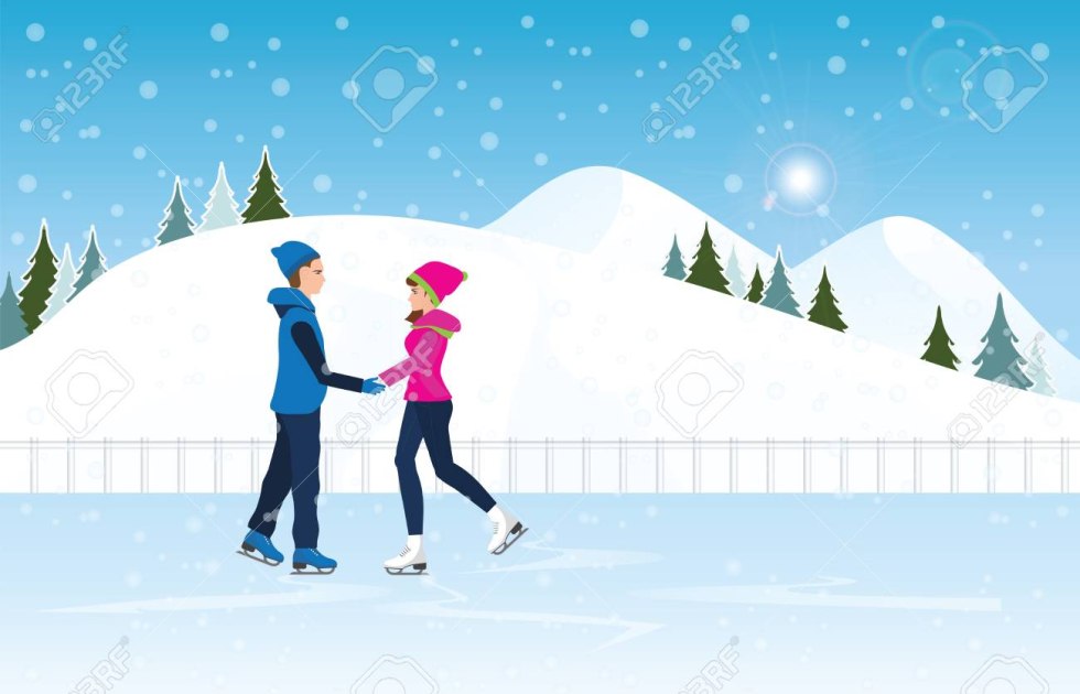 Winter rink vector