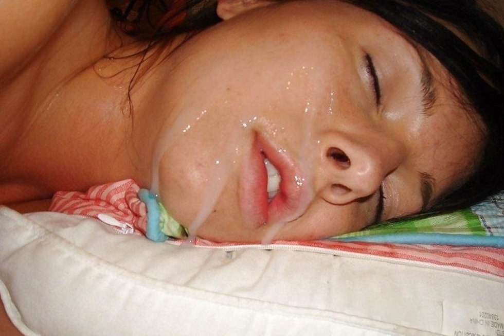 Cum on the face of a connected girl