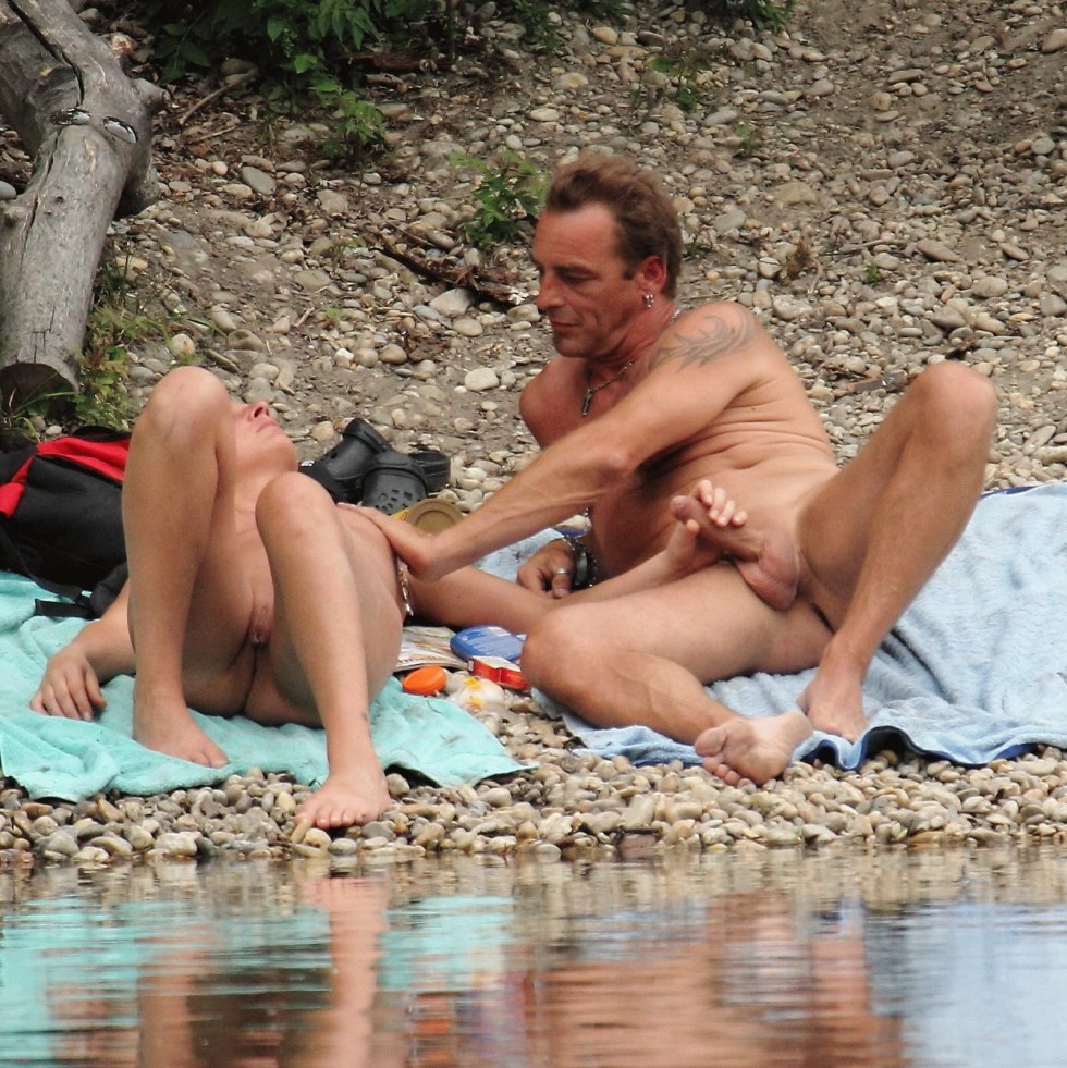 Erection on a nudist beach