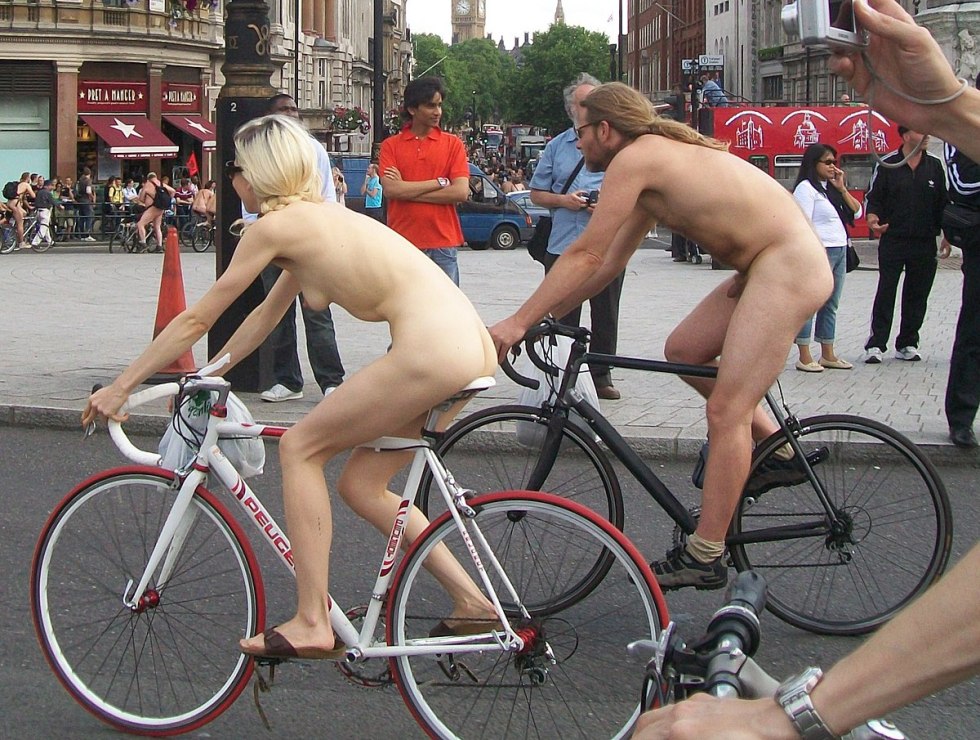 Naked cyclists on the streets