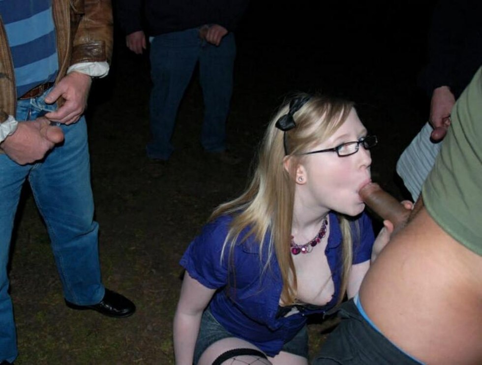 Sucking member of a girl in public
