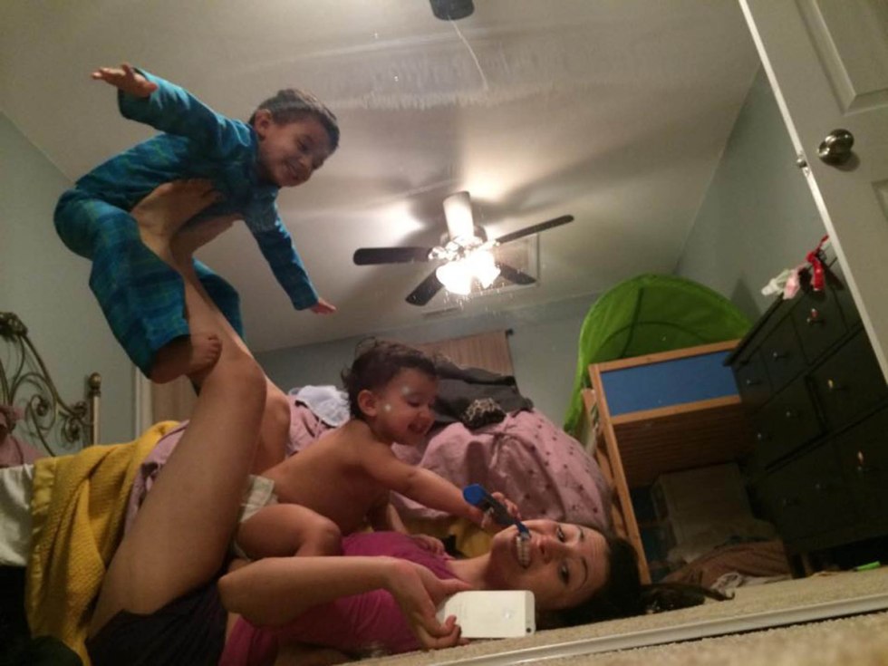 Naked young mothers with daughters