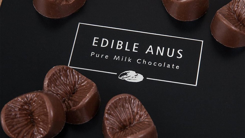 Chocolate sweets in the form of anus