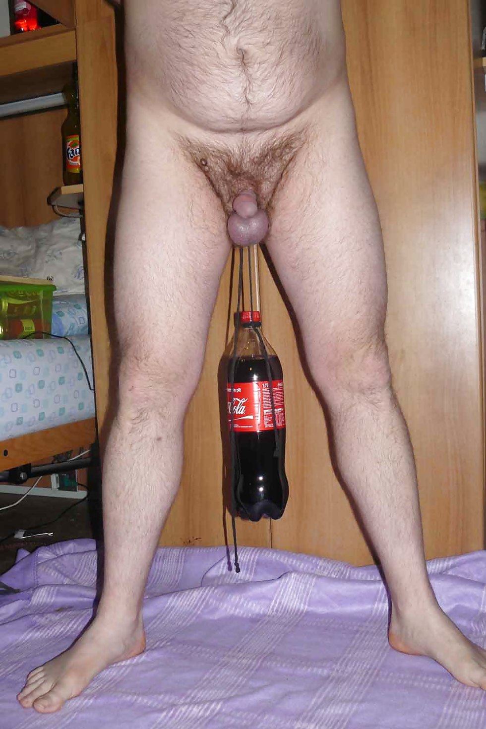 Champagne bottle in the anus