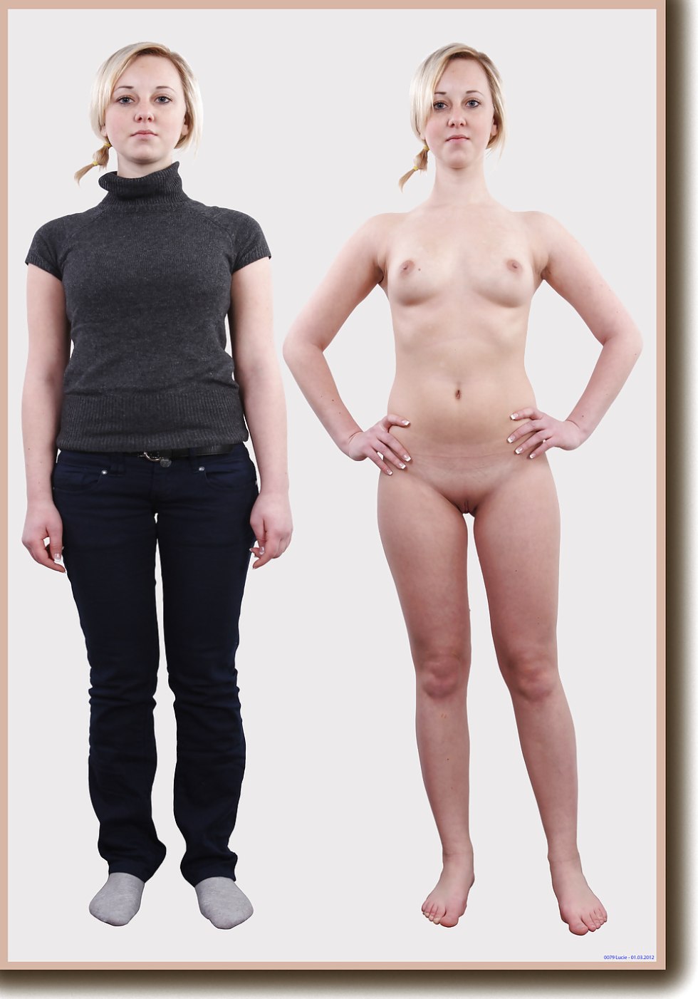 Girl dressed and undressed