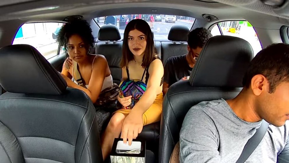 Beautiful passenger in a taxi