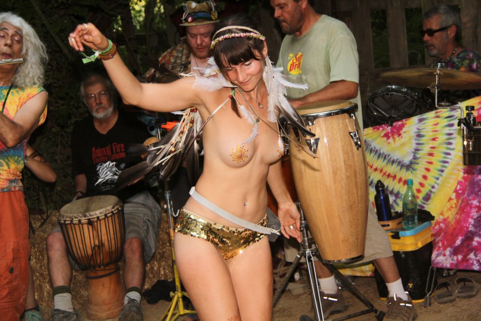 Naked women at the festival