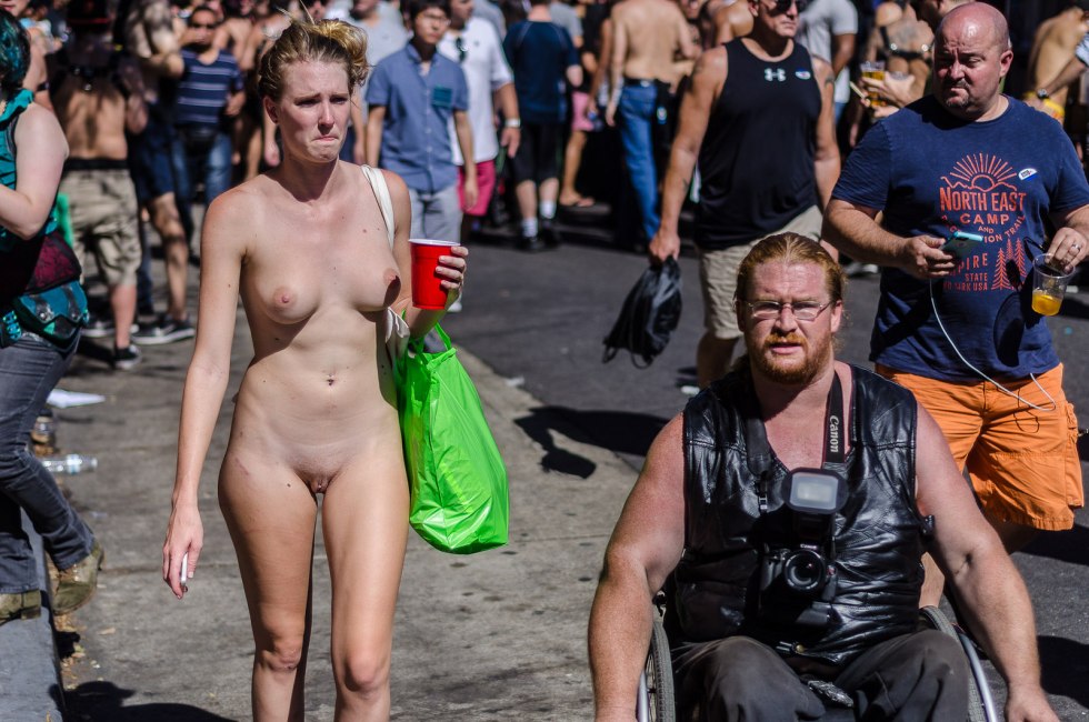 Festival parade of naked women