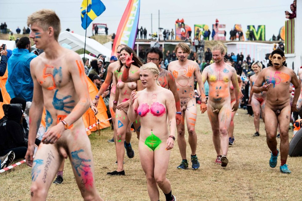 Topless Girls at the Festival