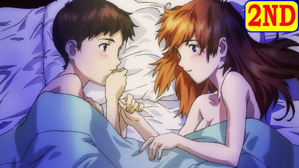 Anime Evangelion Aska and Shinji