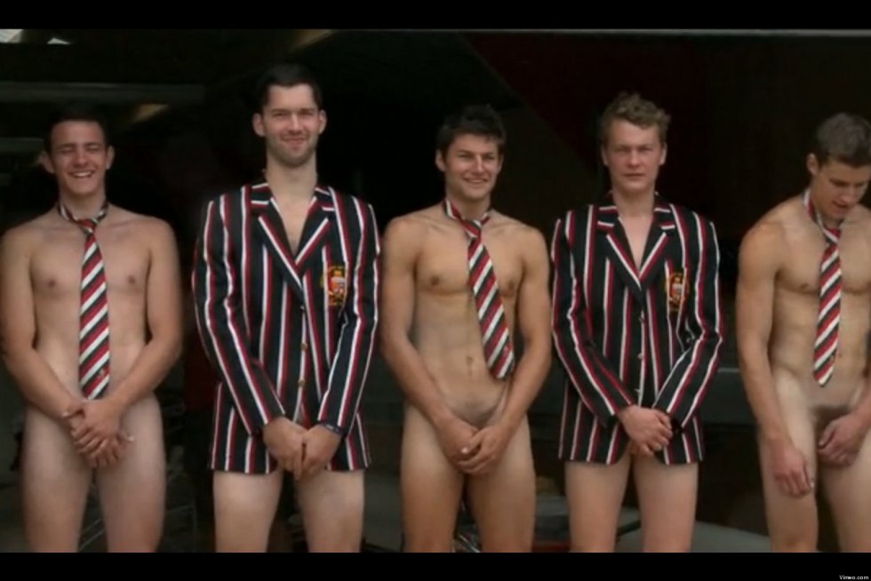 Naked British rowers