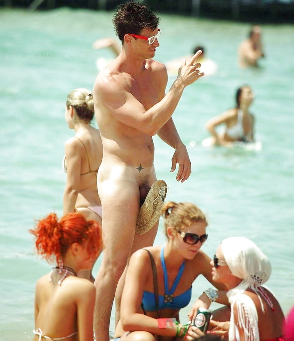 Excited member on the beach